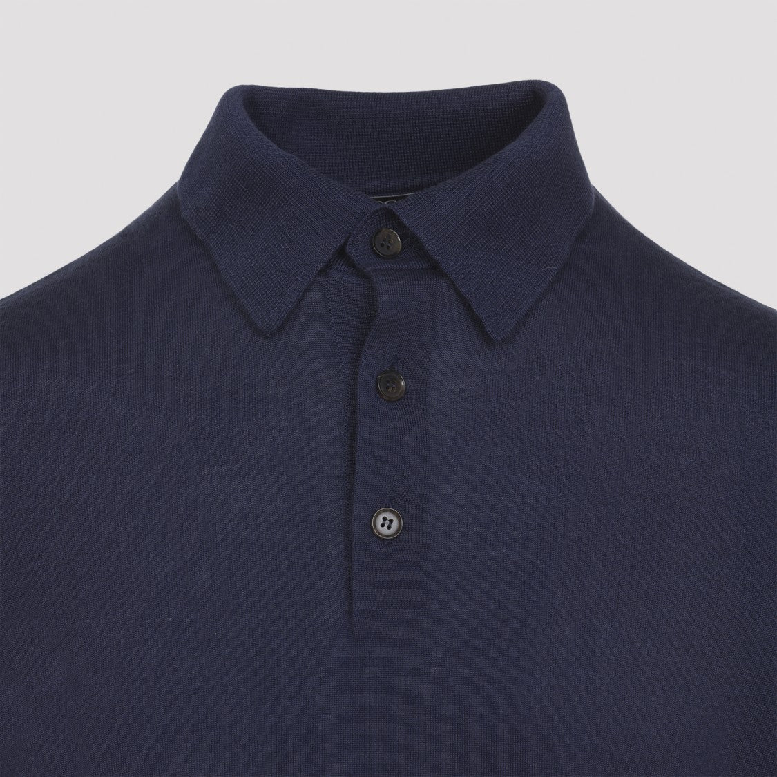 Zegna Long-Sleeve Polo Sweater With Classic Collar And Button Placket