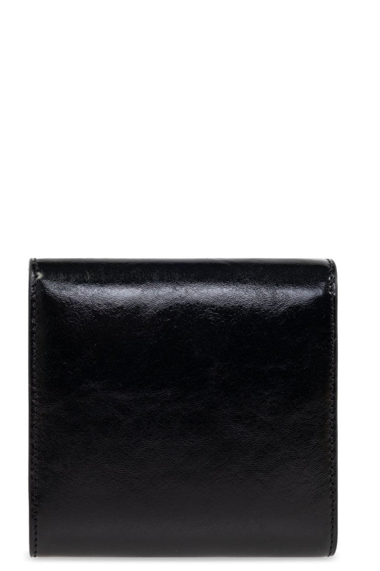 Ami Compact Calf Leather Wallet With Heart Emblem