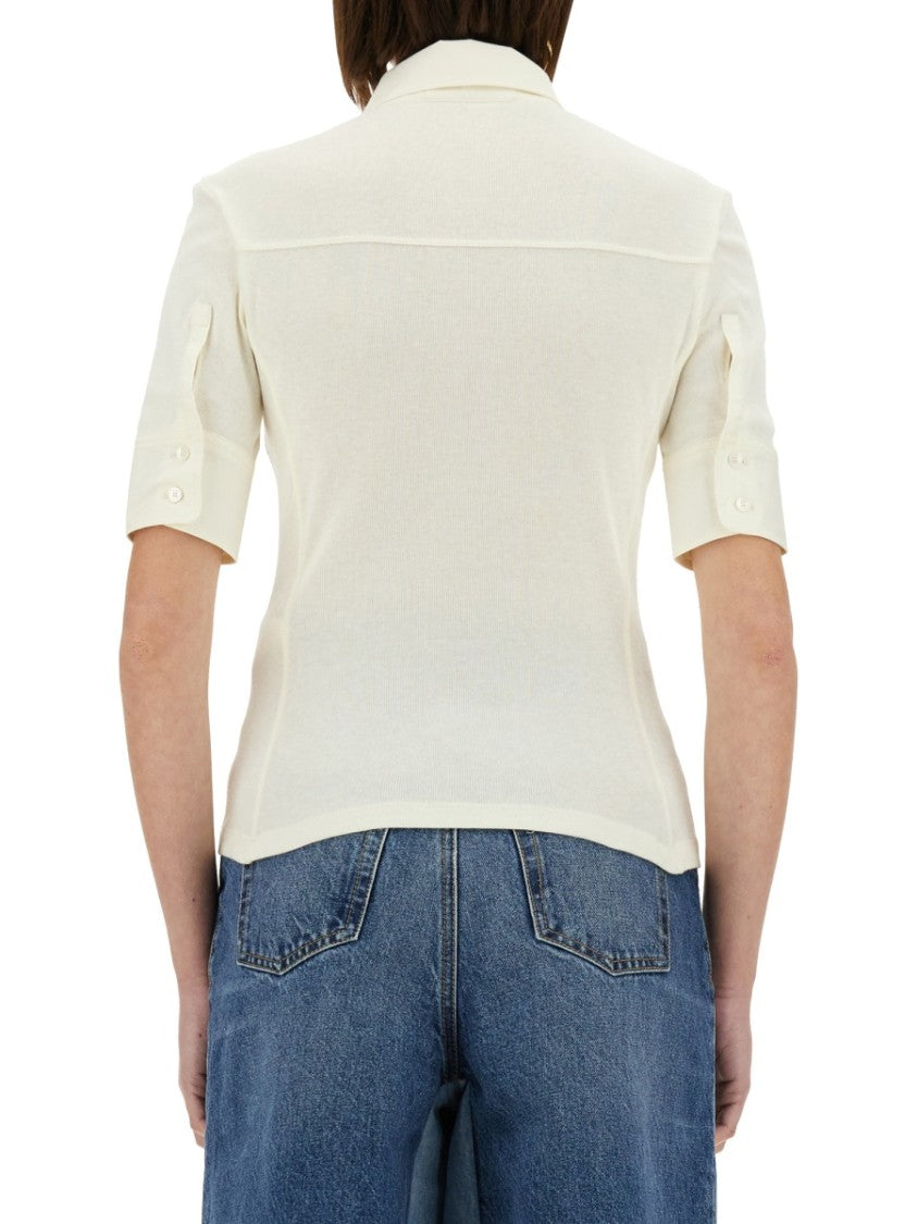 Chloé Slim Fit Cow Leather Polo Shirt