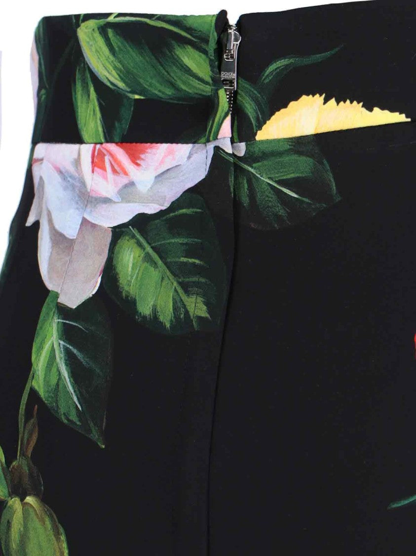 Dolce & Gabbana Floral Pencil Skirt – Black