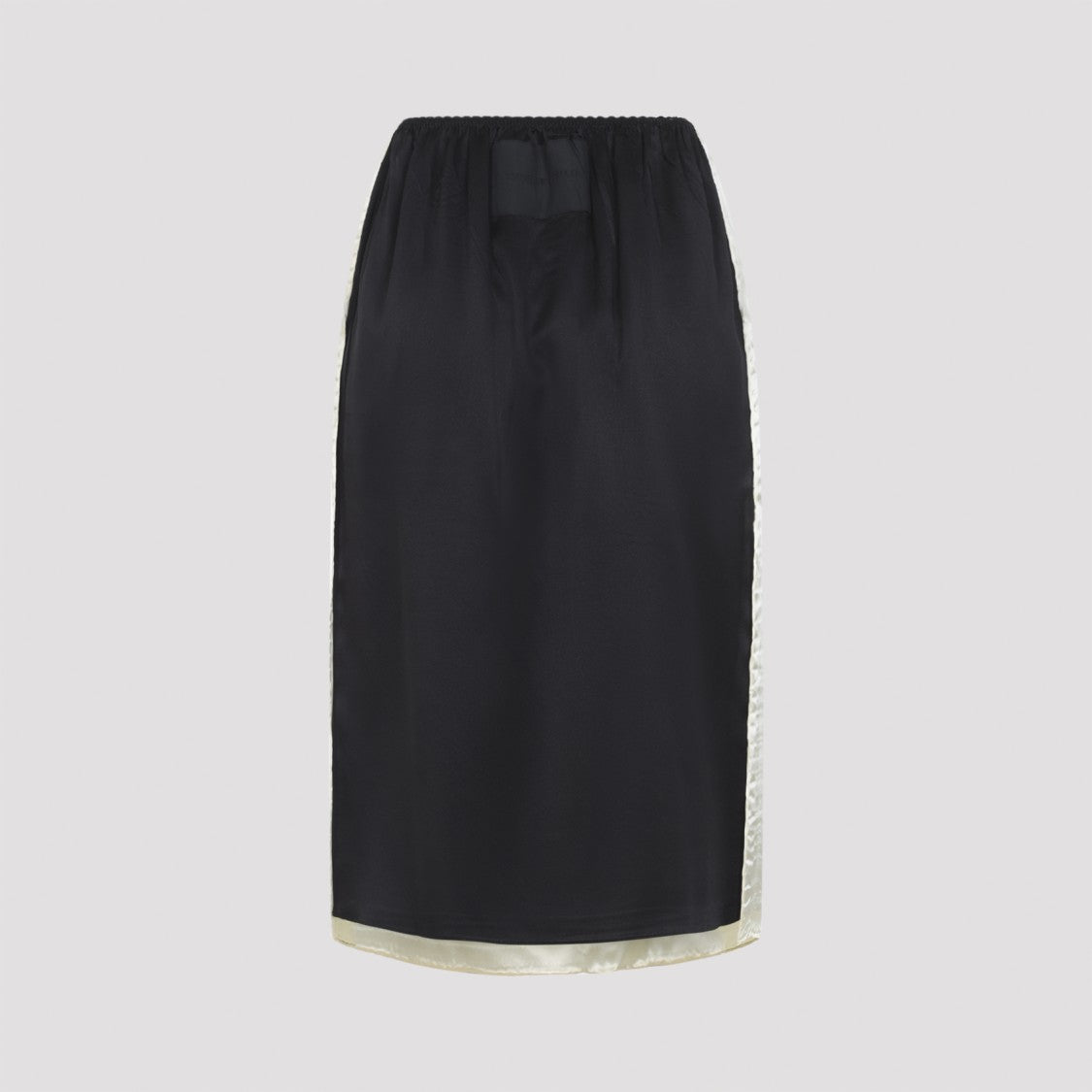Phoebe Philo Dual-Tone Silk Midi Skirt With Gathered Waistband