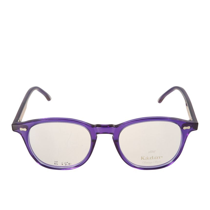 Kador Pepper Translucent Purple Rounded Square Eyeglasses With Metallic Accents