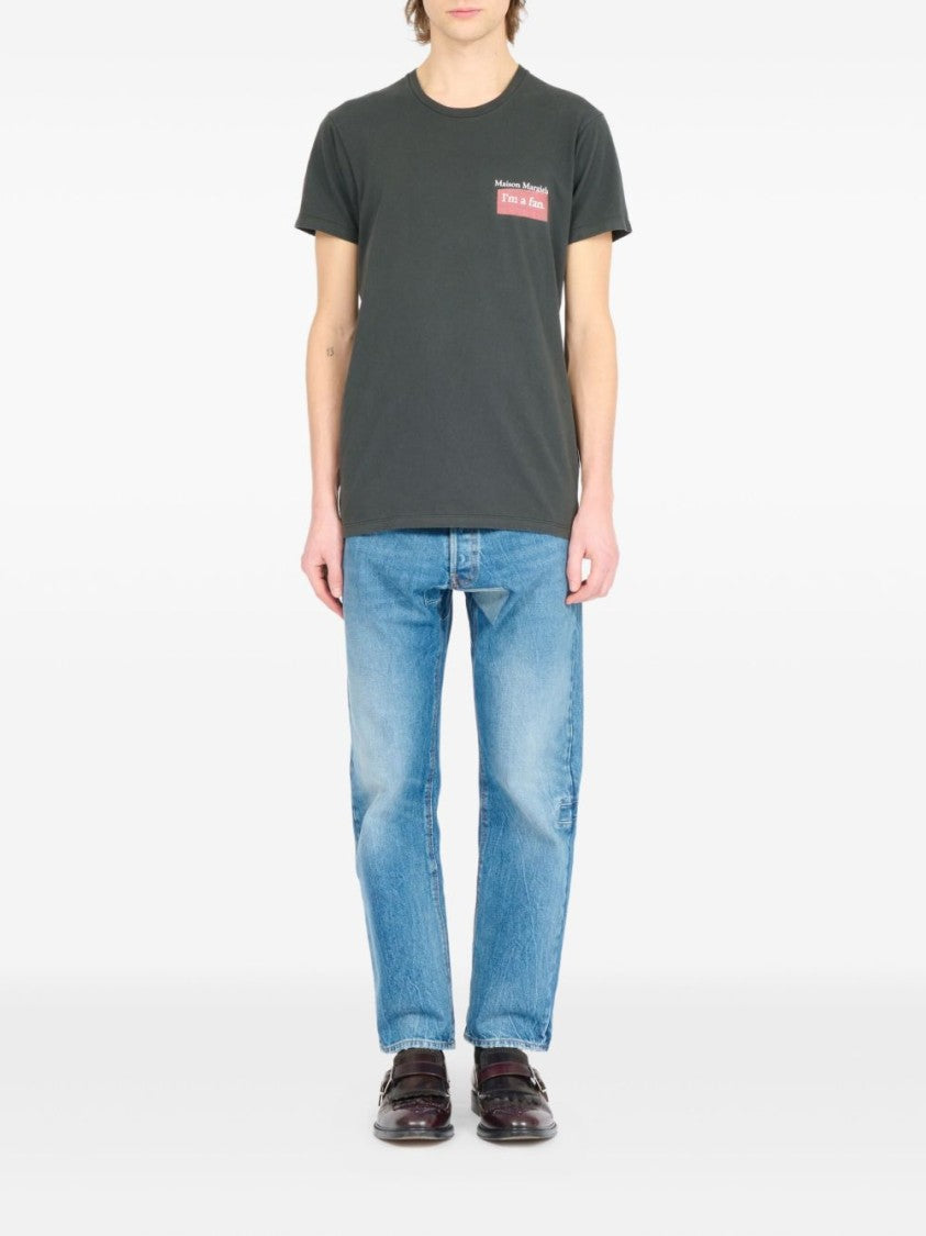 Maison Margiela Gray Cotton T-Shirt With Rectangular Patch