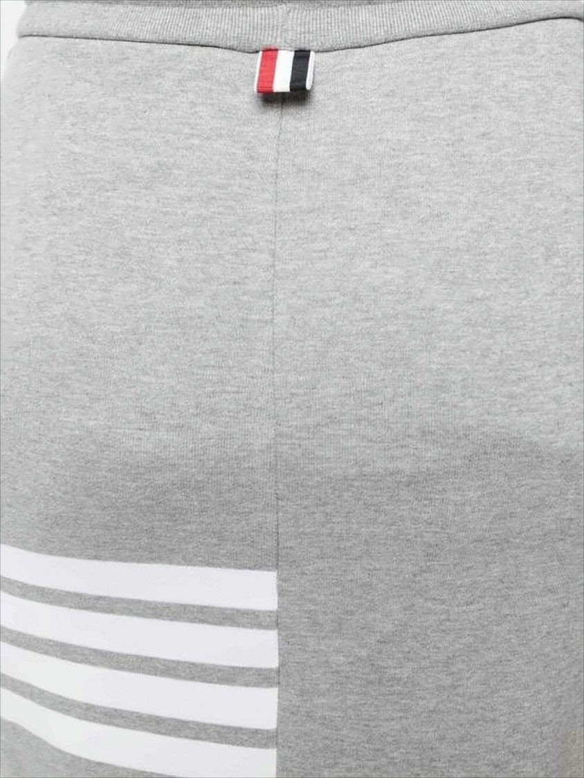 Thom Browne Heather Grey Midi Skirt With Drawstring Waistband