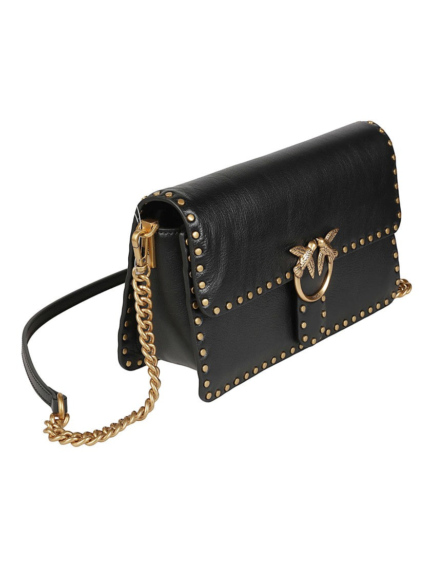 Pinko Love One Slouchy Sleek Calfskin Shoulder Bag