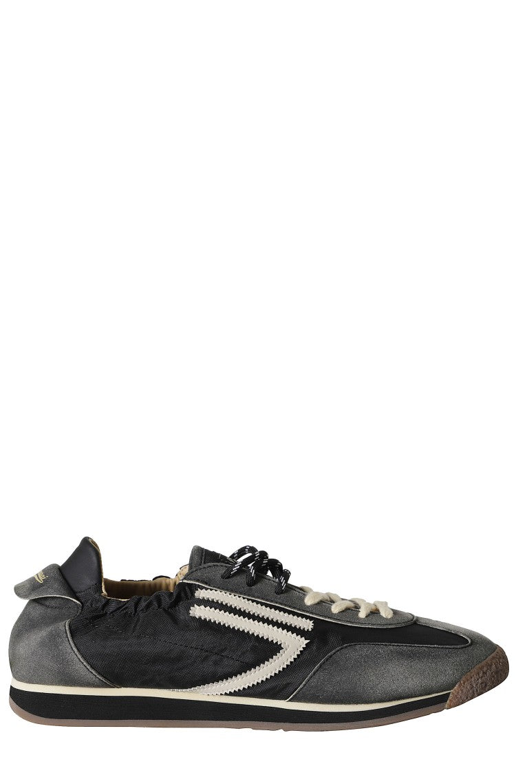 Puraai Black 6.02 Panther Leather Accents Nylon Rubber Sneakers
