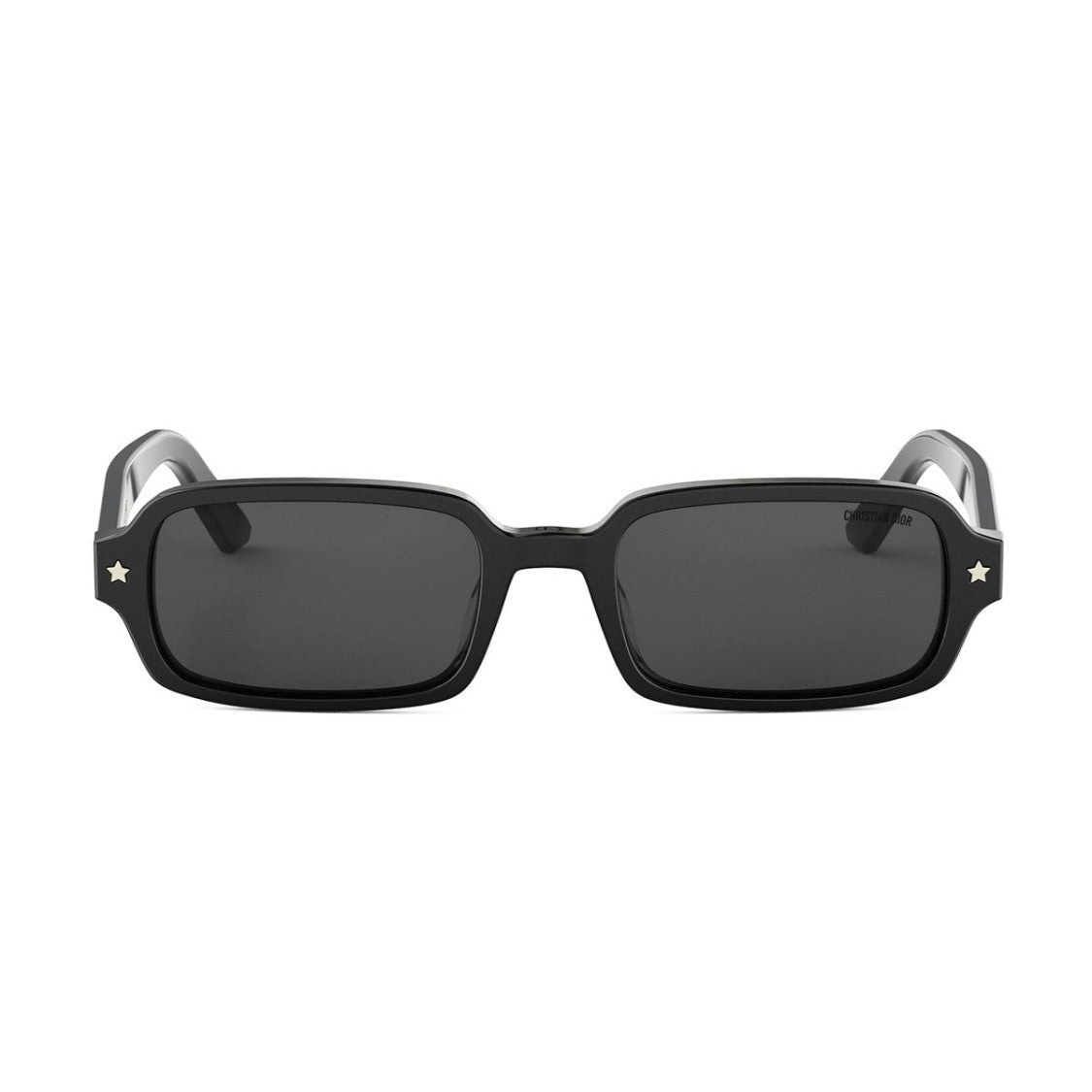 Dior Rectangular Black Acetate Sunglasses With Dark Grey Lenses