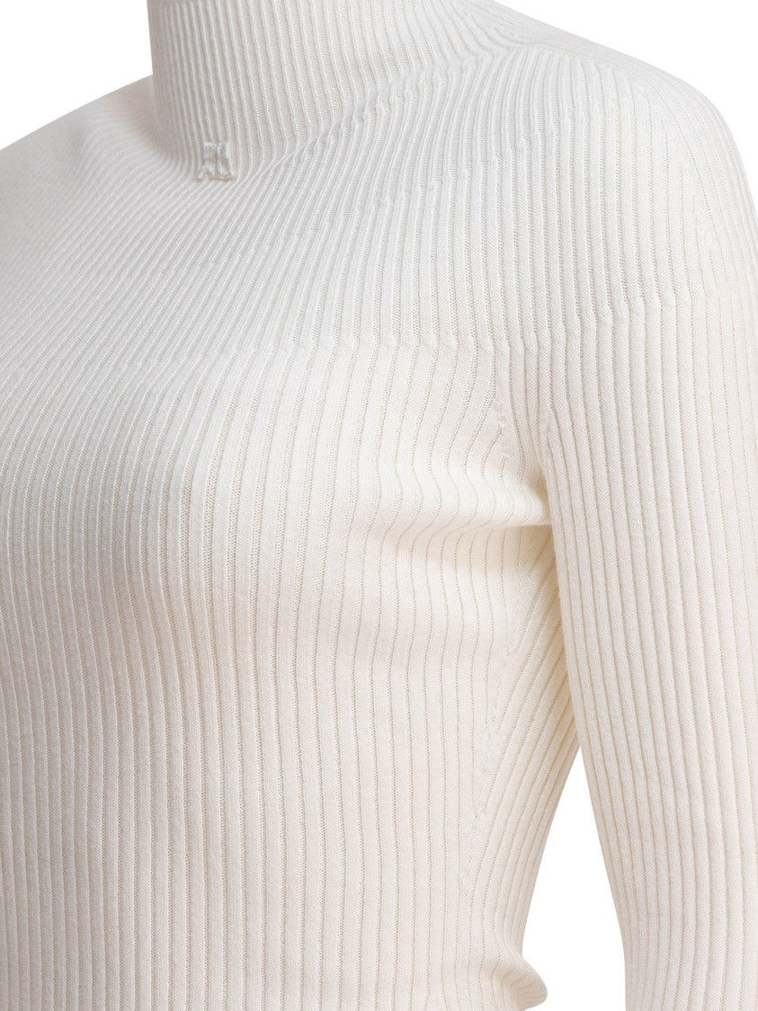 Courrèges Fitted Ribbed Knitwear With High Neckline