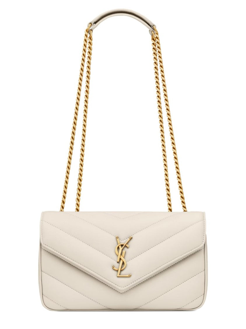 Saint Laurent Small Rectangular Shoulder Bag With Chevron Quilted Pattern