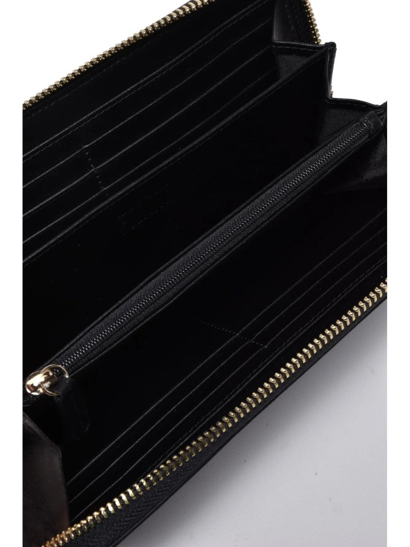 Alviero Martini 1 Classe Black Leather Map-Print Wallet