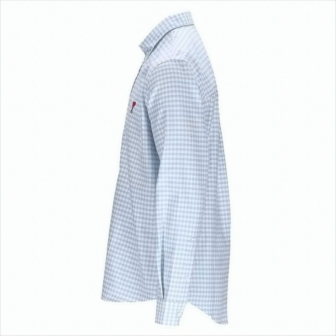 Ami Light Blue Gingham Long-Sleeve Shirt