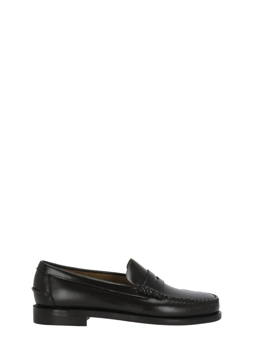 Sebago Dark Brown Patent Leather Penny Loafers
