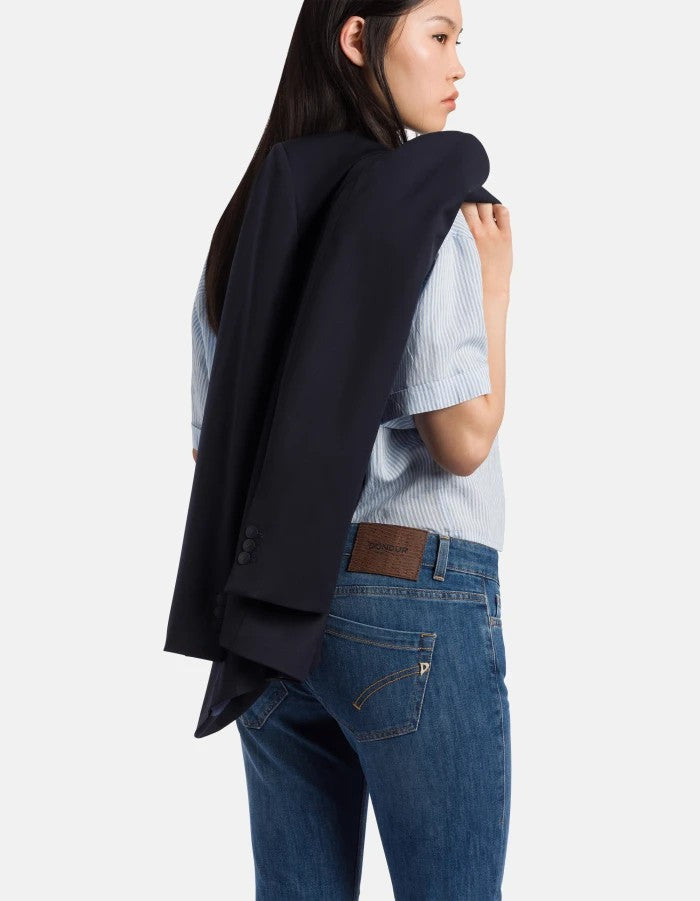 Dondup Cropped Straight-Leg Jeans With Rolled Cuffs