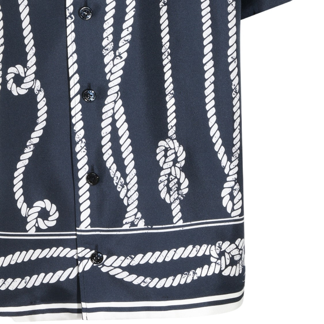 Dolce & Gabbana Nautical Rope Print Short-Sleeve Casual Shirt