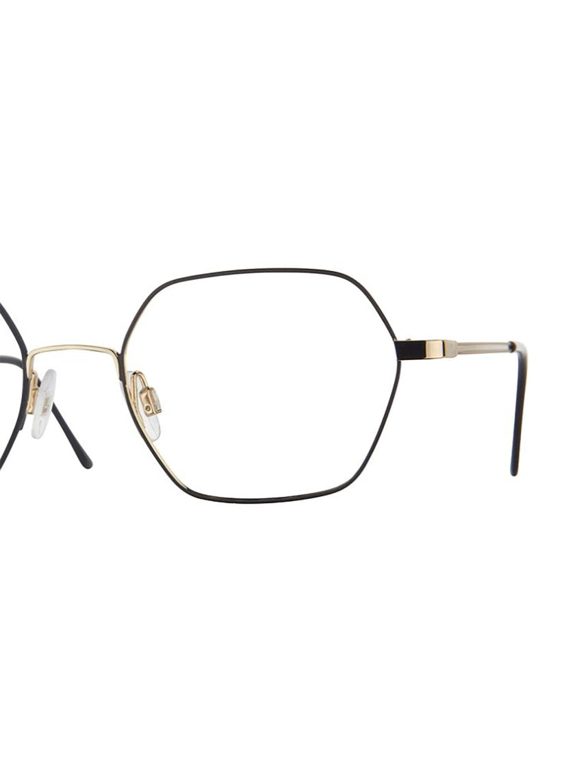 Look At Me Geometric Black And Gold Eyeglasses With Adjustable Nose Pads