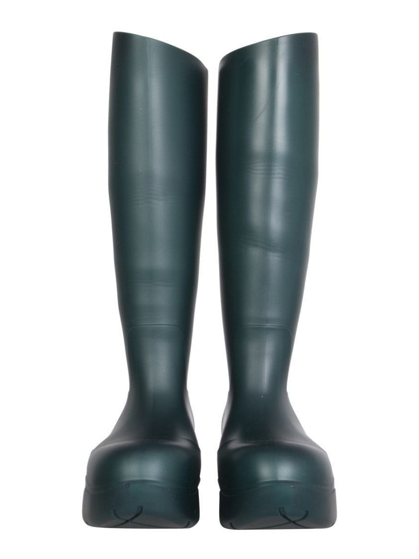 Bottega Veneta High-Top Rubber Puddle Boots With Glossy Finish