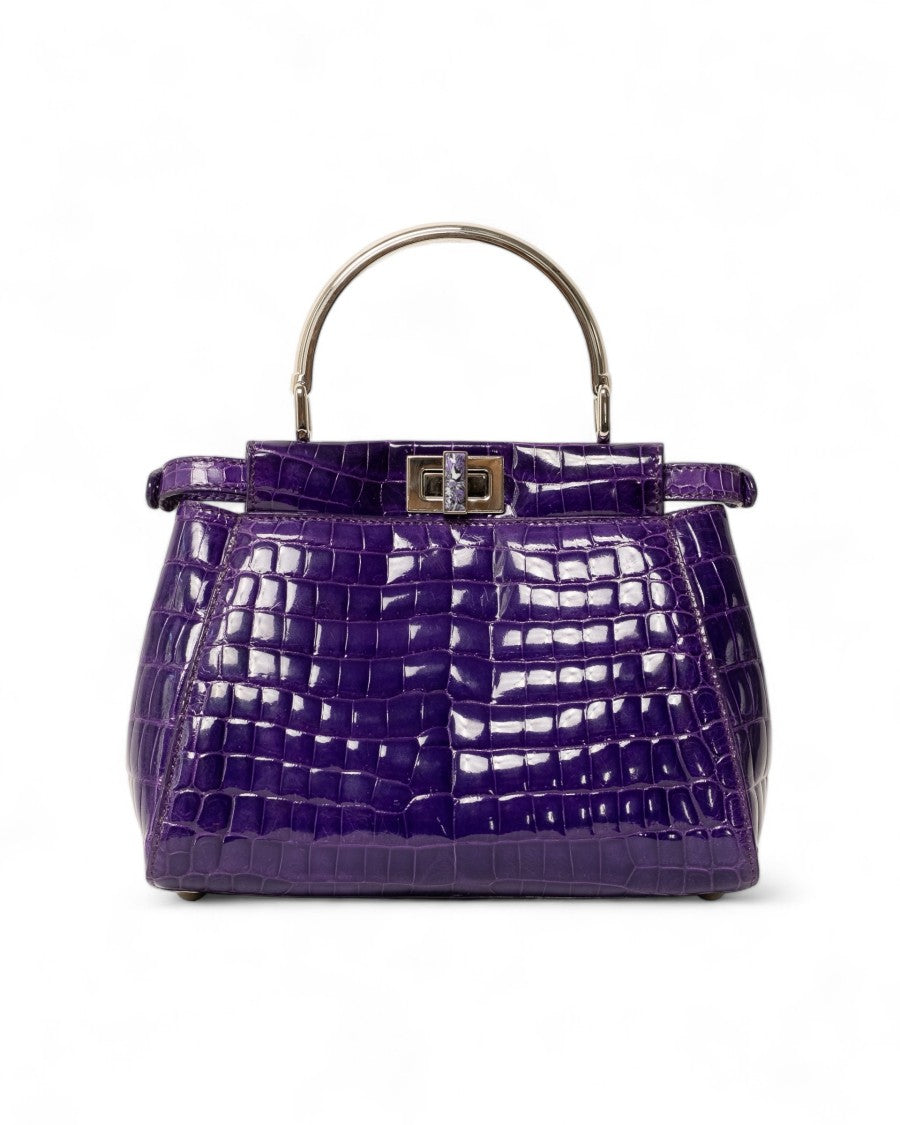 Fendi Peekaboo Mini Croco leather Purple