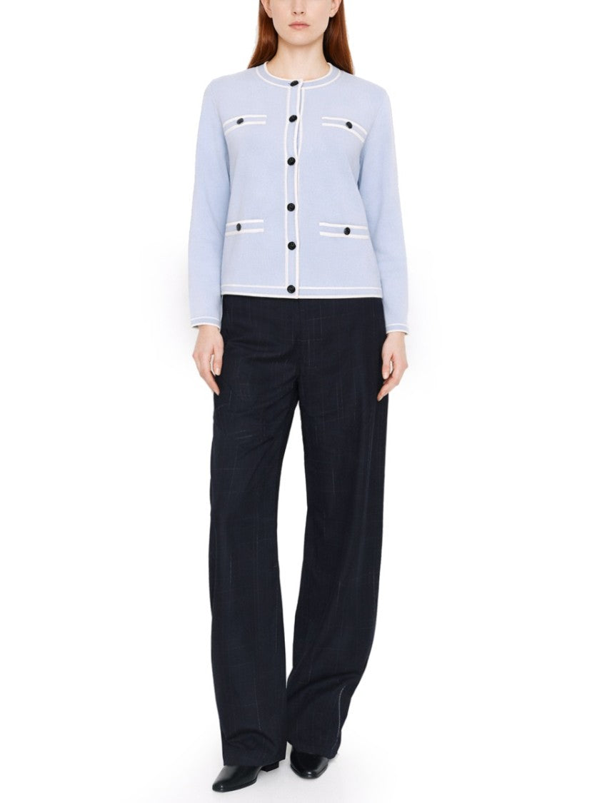 Tory Burch Kendra Light Blue Wool Cardigan