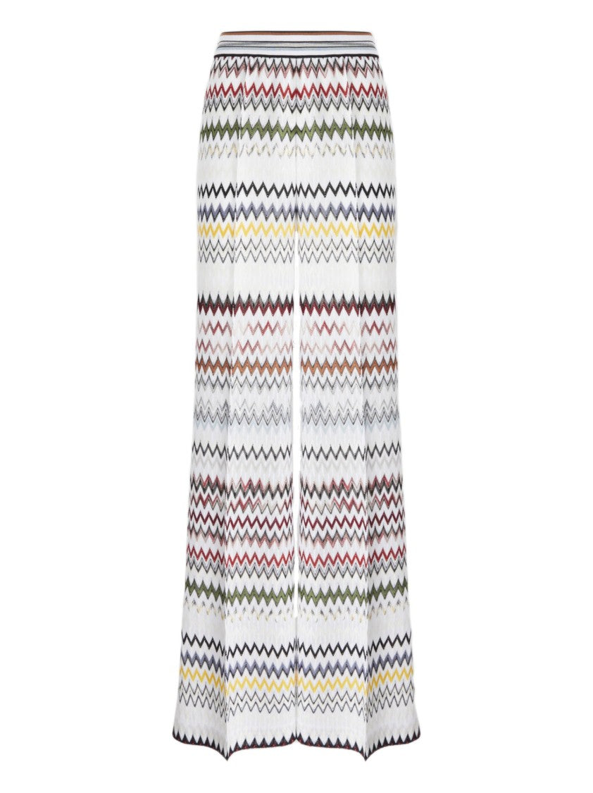 Missoni Multicolor Raschel Chevron Wide Trousers