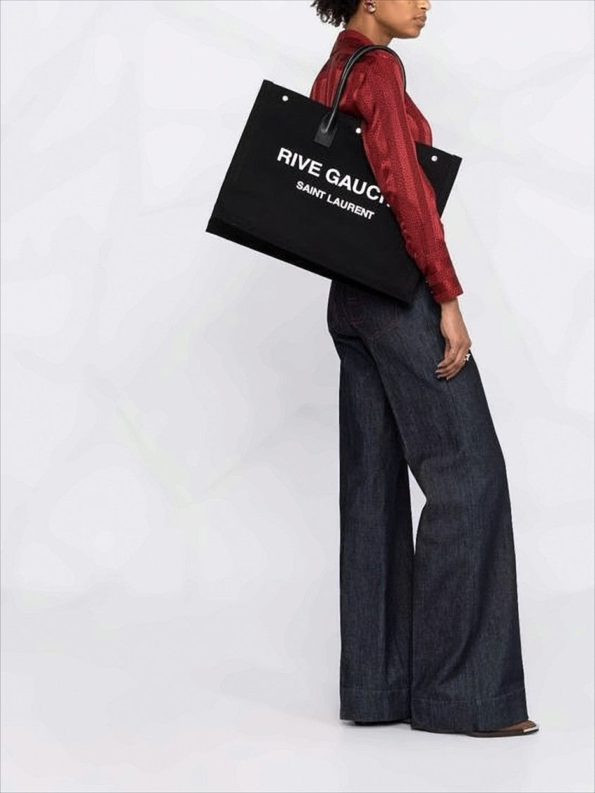 Saint Laurent Large Rectangular Tote Bag With Rounded Handles