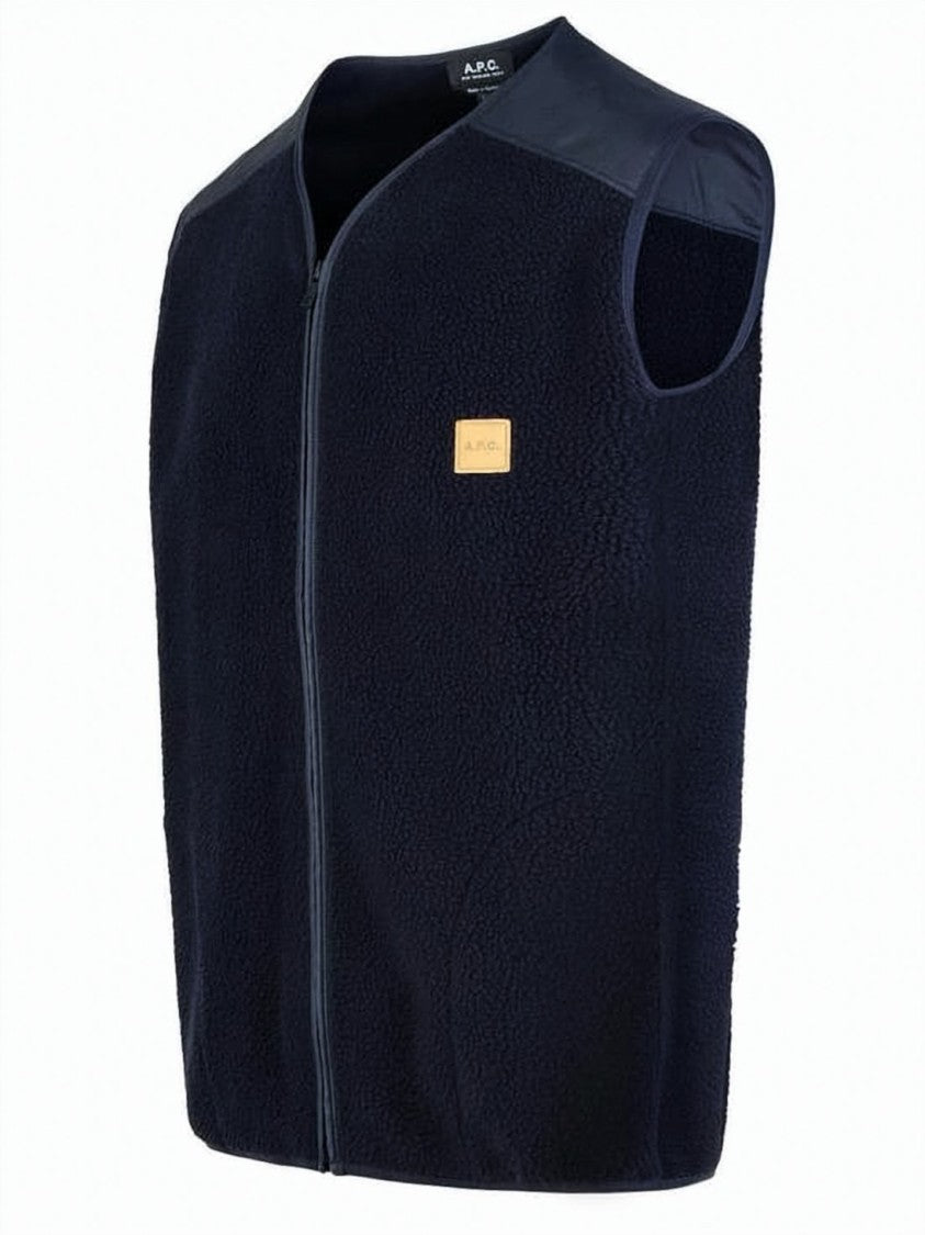 A.P.C. Textured Fleece Vest With Contrasting Panels