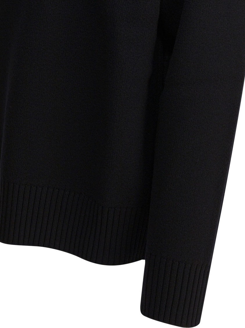 Ami Paris Felted Merino Wool Crewneck Sweater With Ami De Coeur Motif