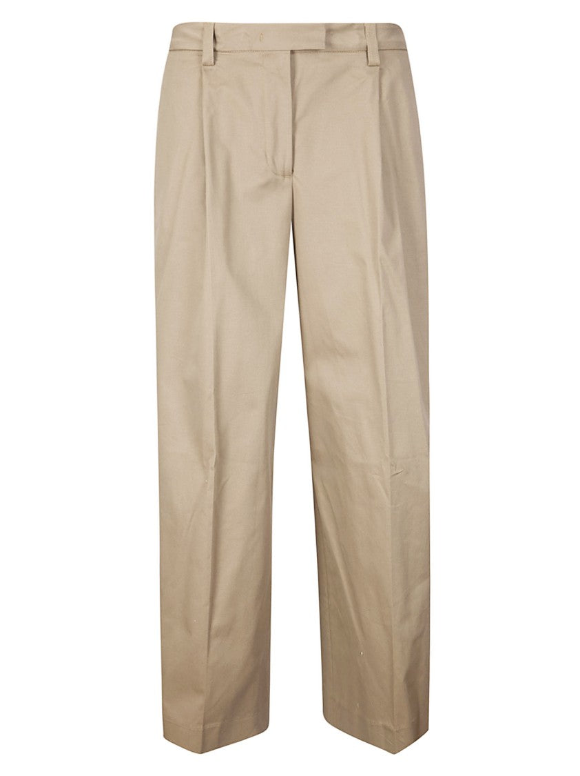The Latest Beige Deva Pleated Gabardine Trousers