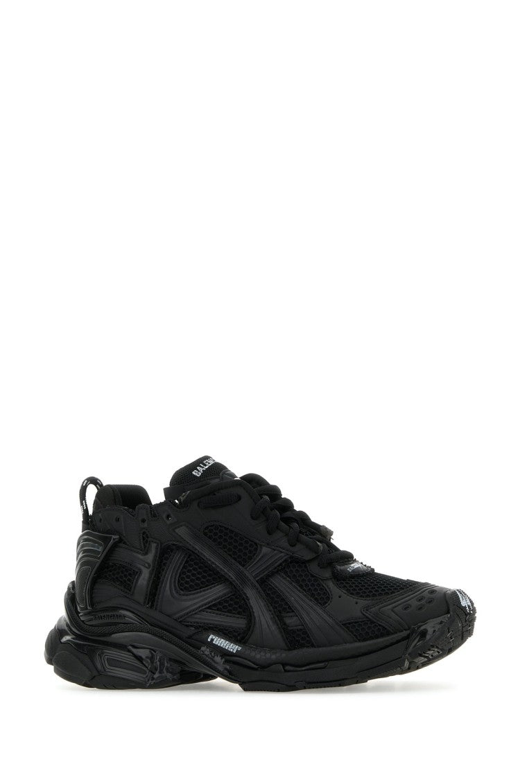 Balenciaga Mesh Upper Sneakers With Layered Synthetic Overlays