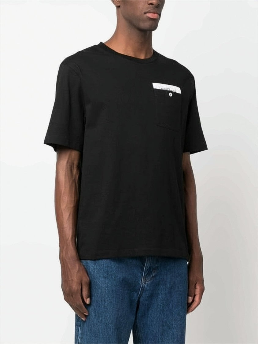 Palm Angels Black Short-Sleeve T-Shirt With Contrast Pocket Detail