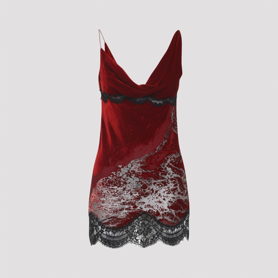 Roberto Cavalli Draped Dark Red Viscose Mini Dress