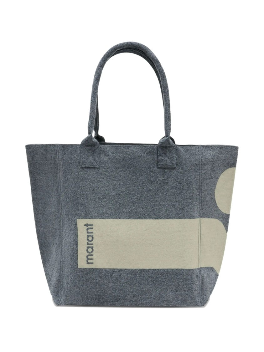Isabel Marant Faded Black Yenky Textured Cotton Tote