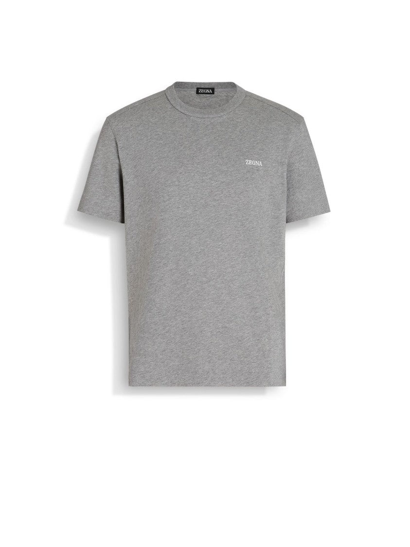 Zegna Classic Grey Crew Neck T-Shirt