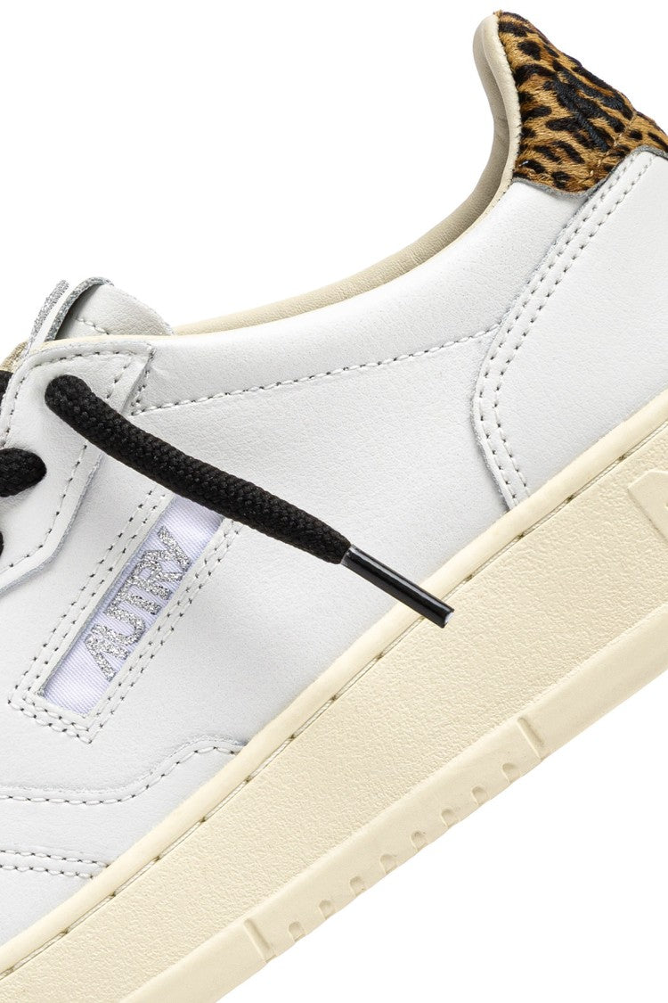 Autry White Medalist Animal-Print Sneakers