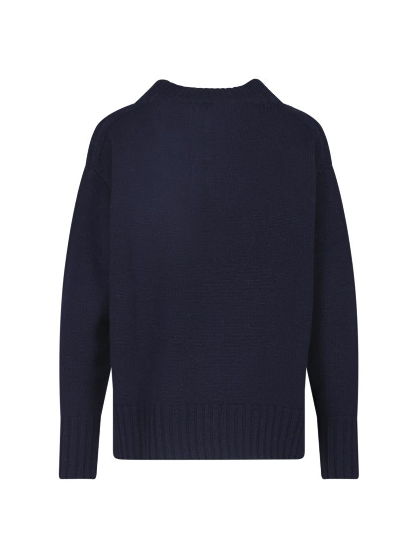 Drumohr Blue Merino Wool V-Neck Sweater