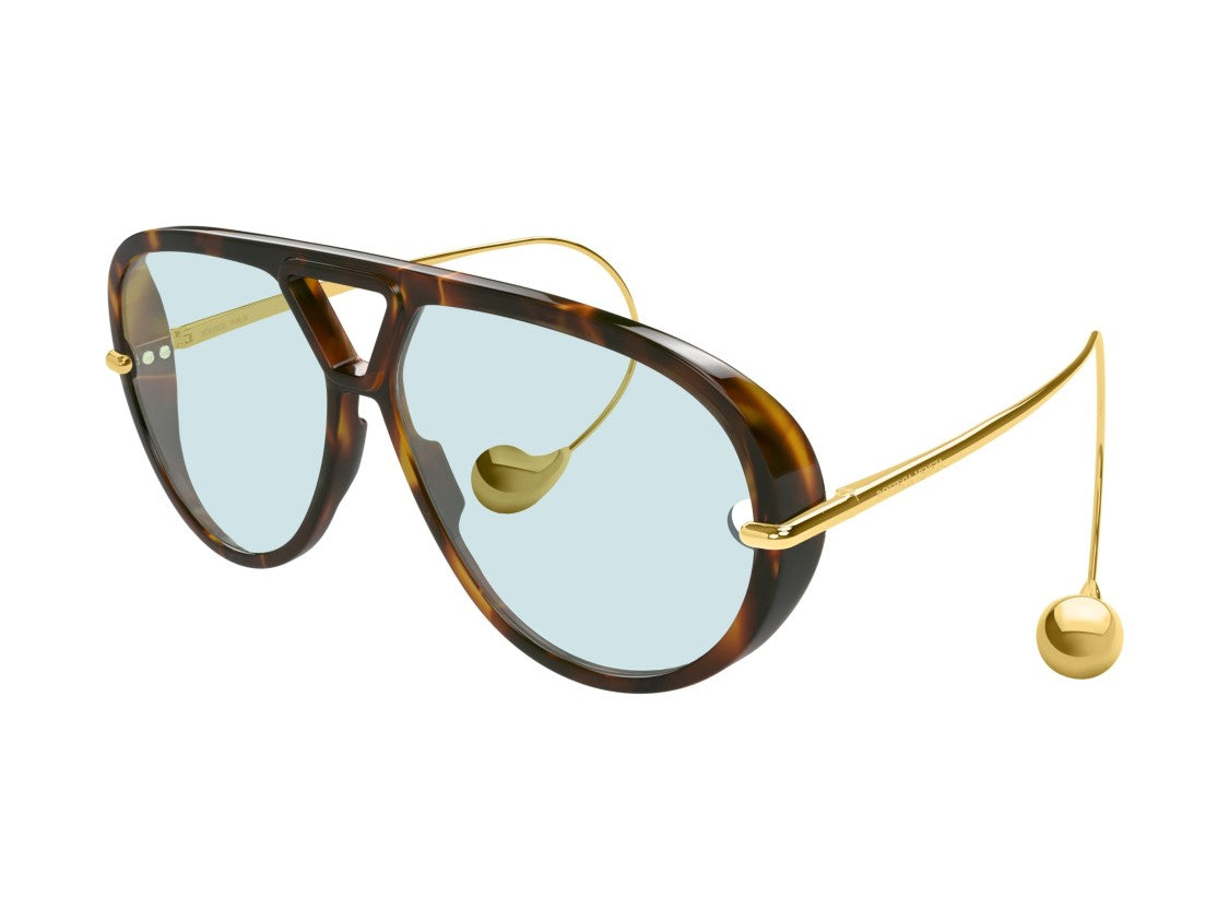 Bottega Veneta Blue Bv1273s Tortoiseshell Aviator Sunglasses