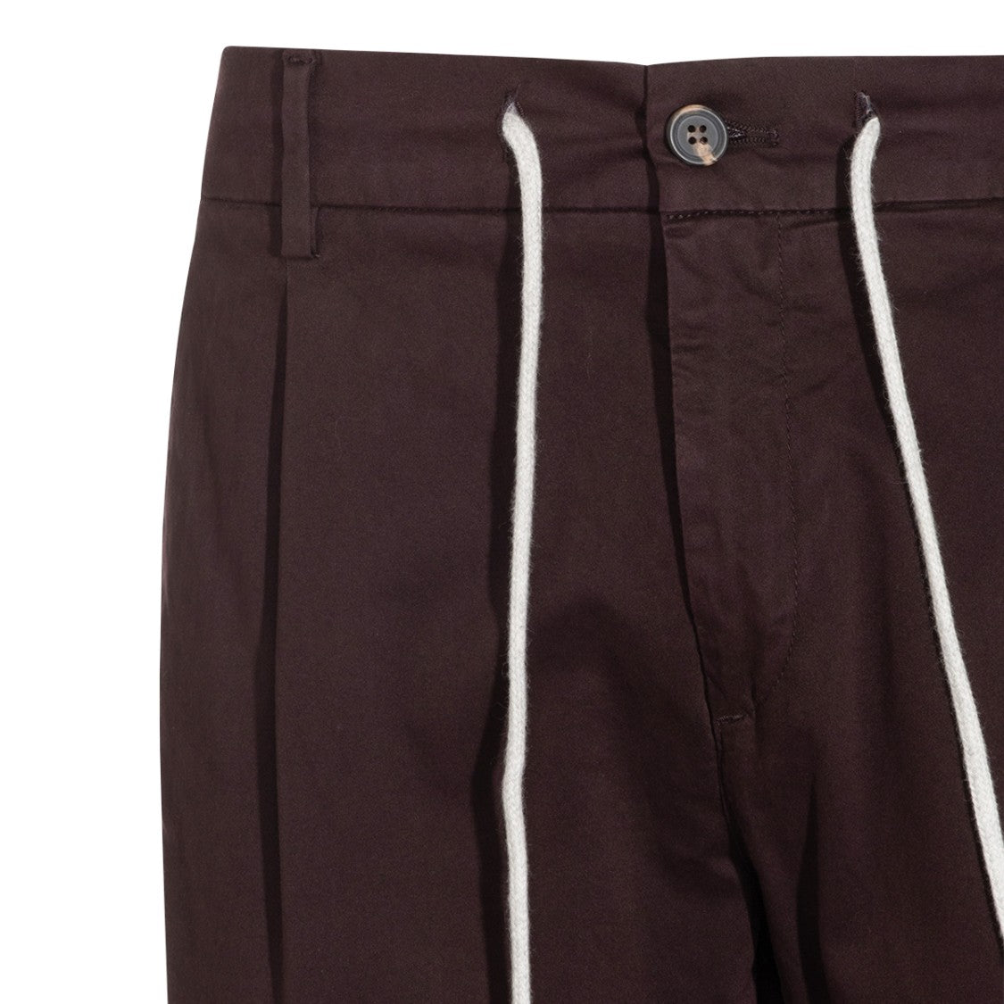 Eleventy Drawstring Waist Straight-Leg Pants Drawstring Closure Cotton - Bordeaux