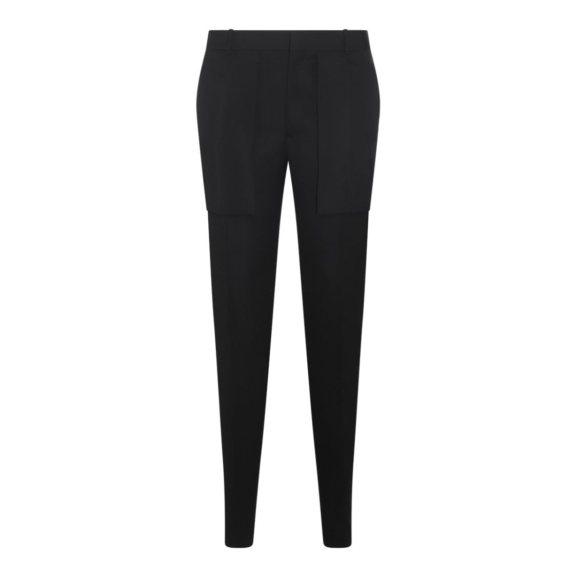 Alexander Mcqueen Tailored Black Wool Trousers With Mid-Rise And Tapered Silhouette