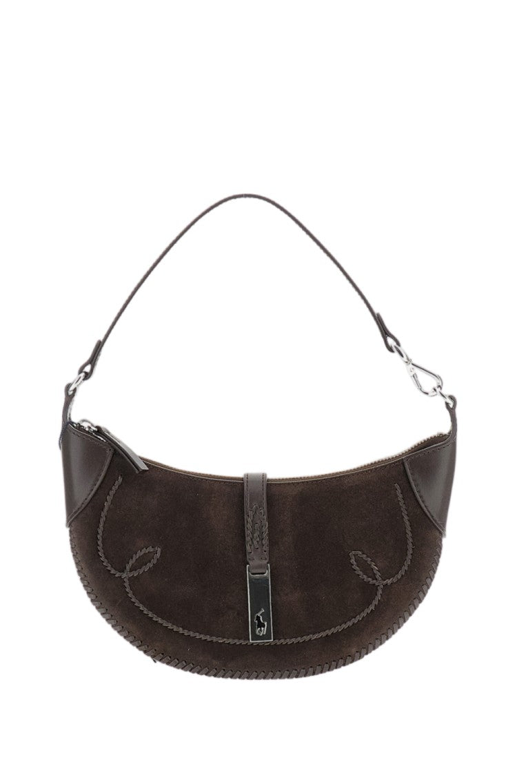 Polo Ralph Lauren Dark Brown Polo Id Western Leather Shoulder Bag