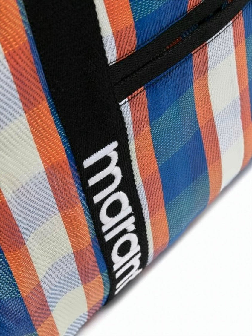 Isabel Marant Vibrant Plaid Tote Bag With Durable Nylon Construction