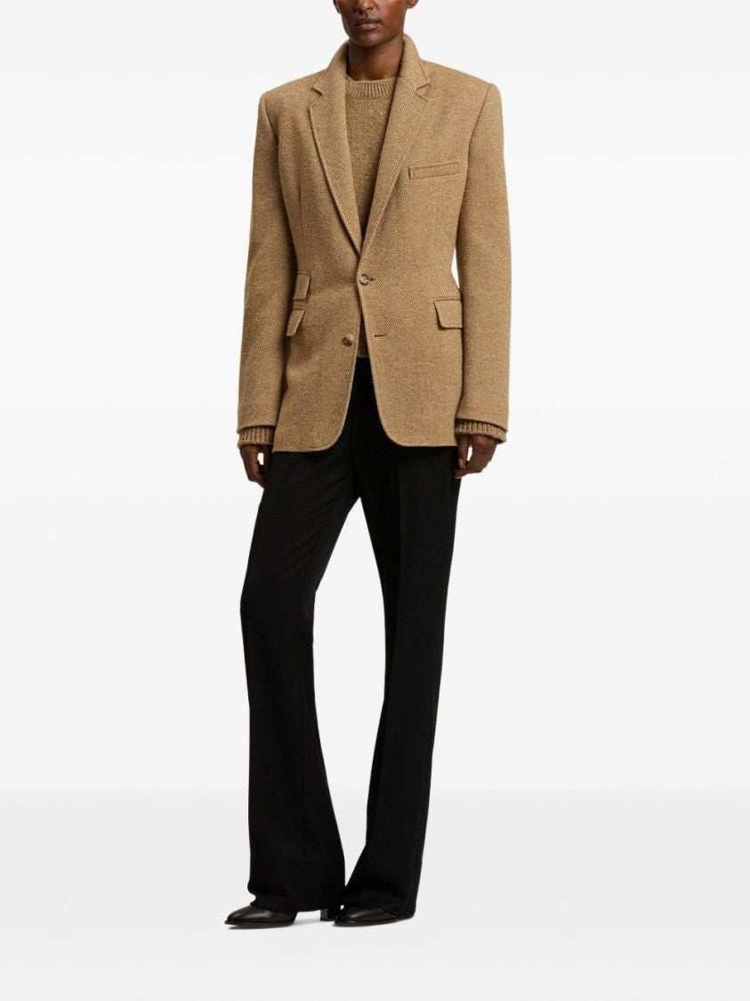 Polo Ralph Lauren Slim Fit Single-Breasted Blazer In Basket Weave Tweed