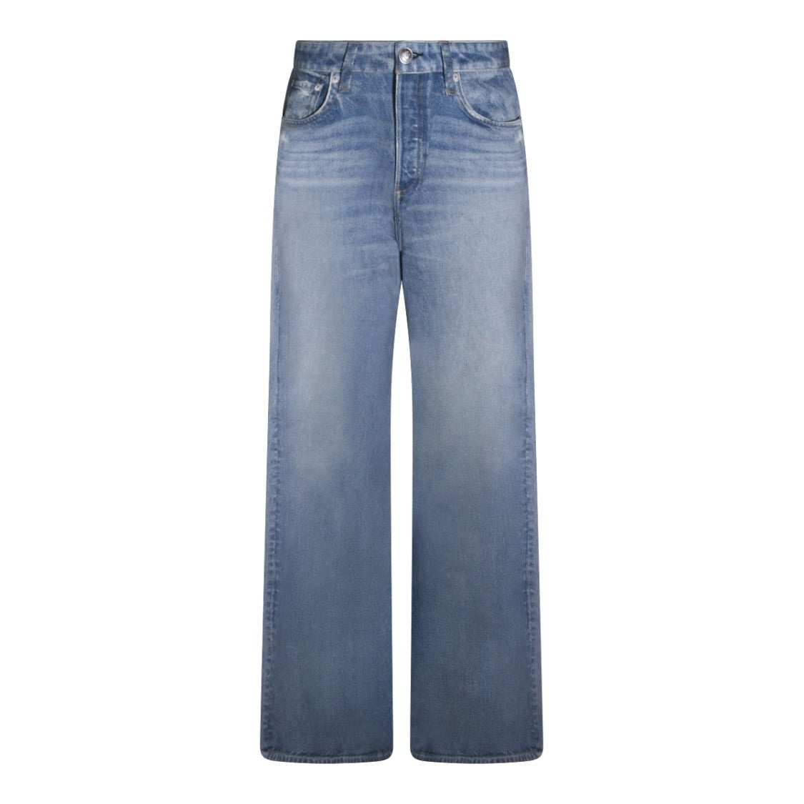 Rag & Bone Faded Blue Wide-Leg Jeans With High Waist