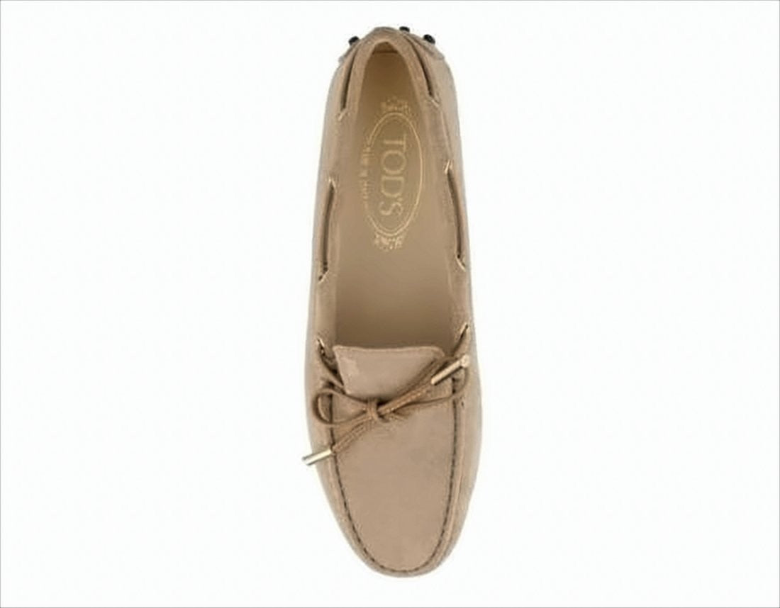 Tod's Classic Suede Loafer With Decorative Bow And Signature Pebbled Sole