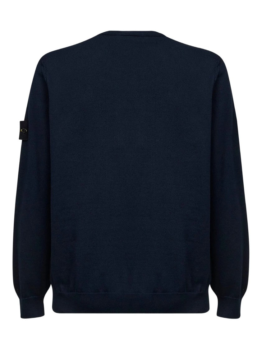 Stone Island Dark Navy Long-Sleeve Pullover Sweater