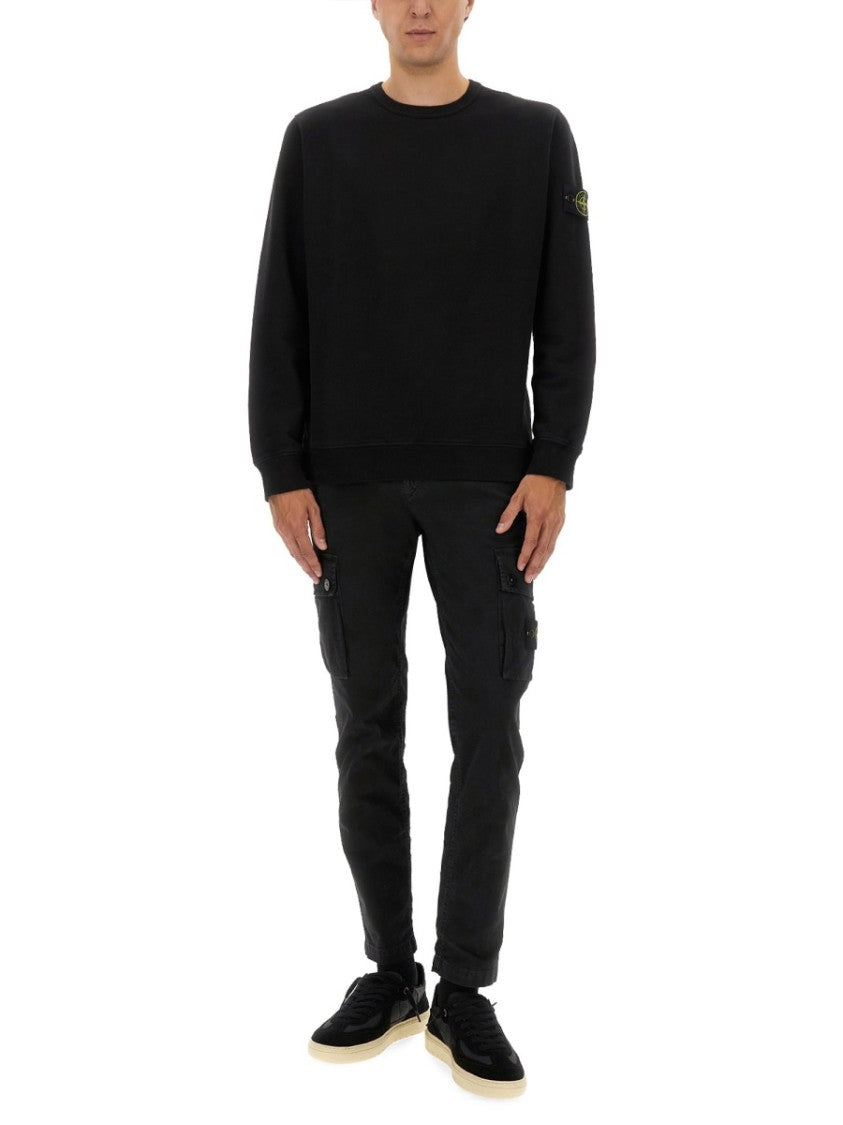 Stone Island Classic Crew Neck Black Sweatshirt