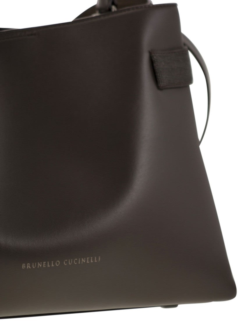 Brunello Cucinelli Top-Handle Essence Bag In Calfskin