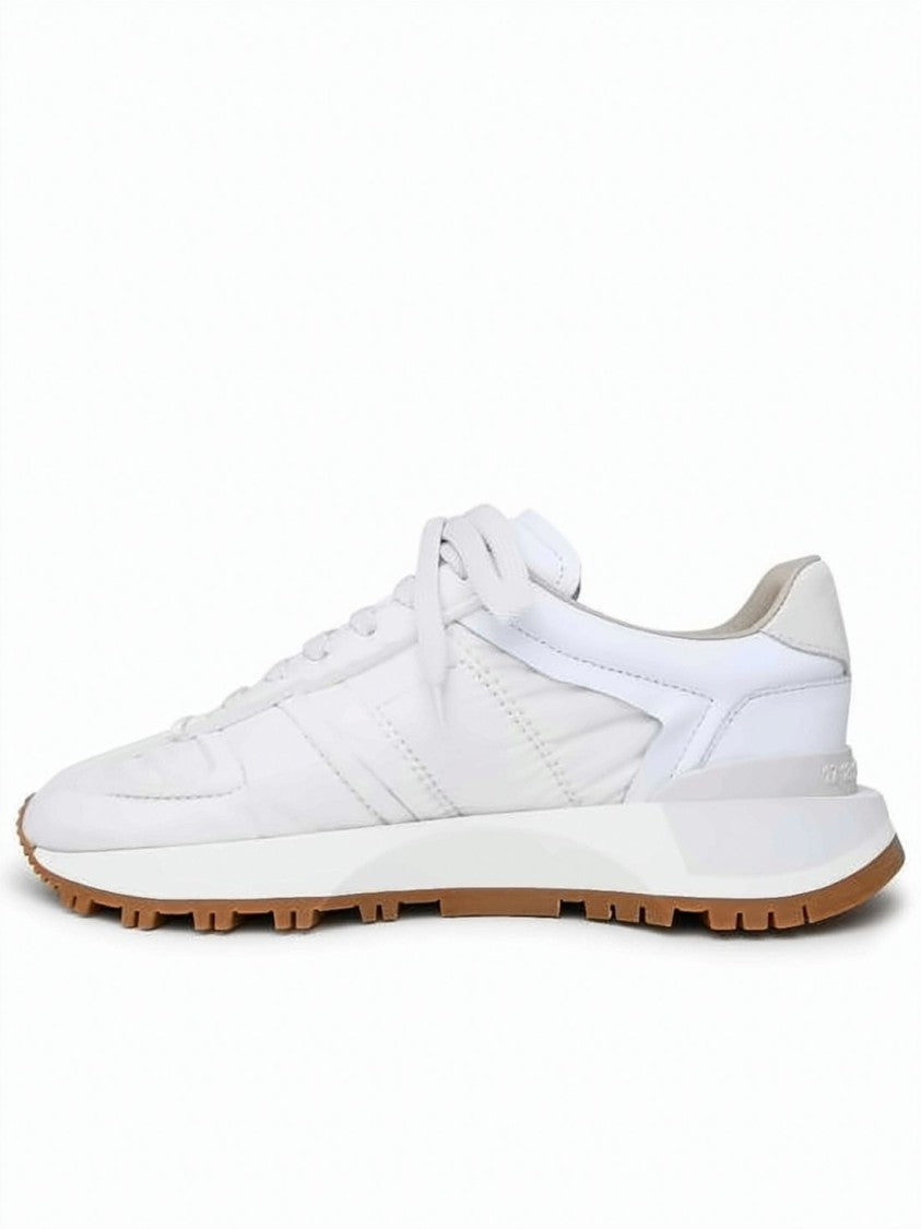Maison Margiela Streamlined White Nylon Sneakers With Elevated Heel