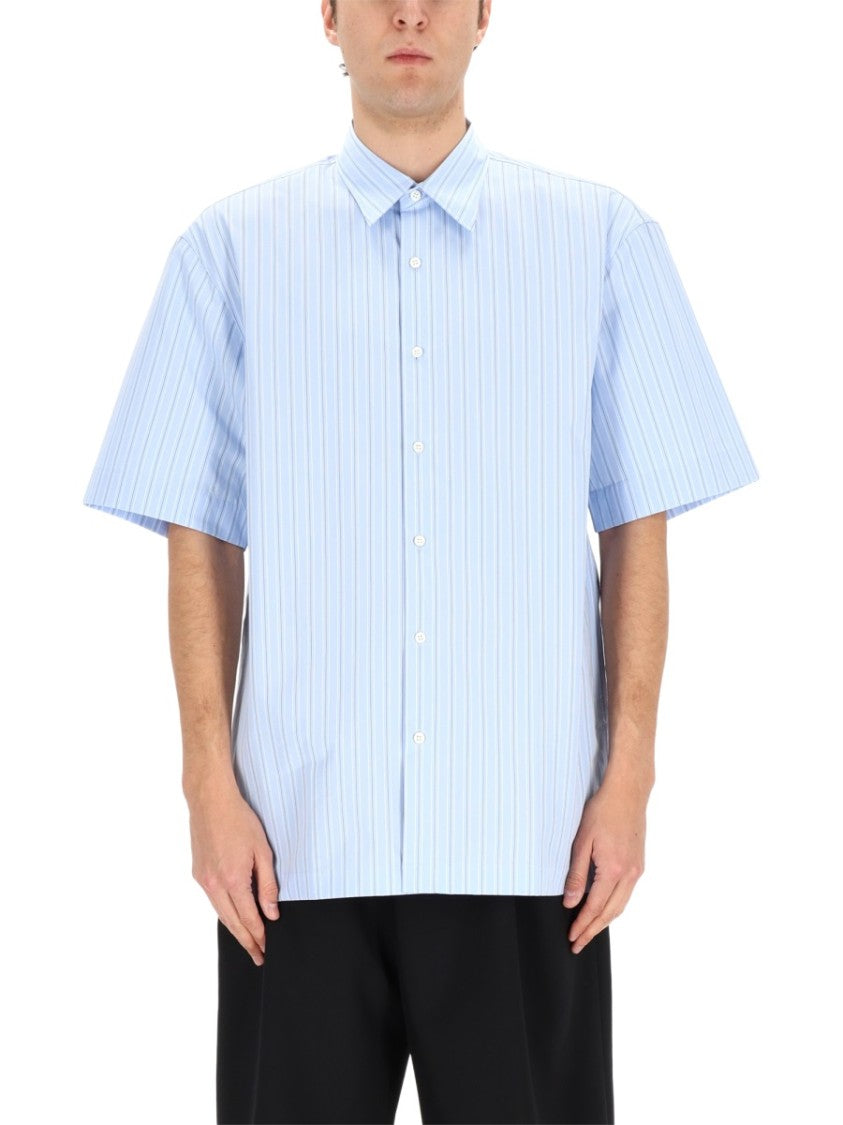 Dries Van Noten Neutral Cassidye Relaxed Pinstripe Cotton Shirt