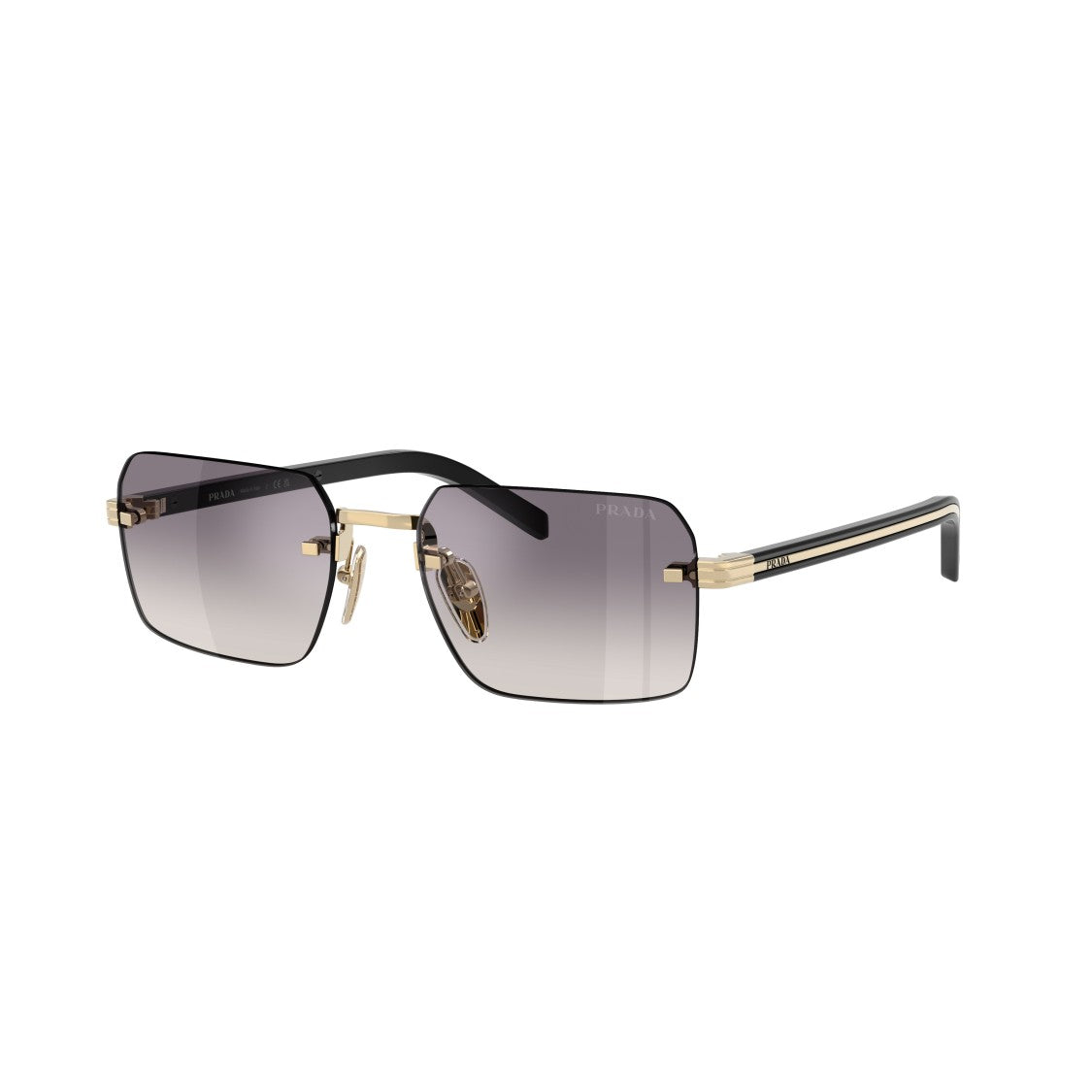 Prada 0Pr D55s Rimless Rectangular Sunglasses