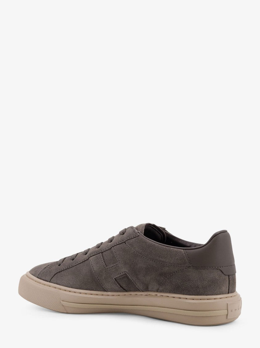 Hogan Low-Top Lace-Up Shoes In Graphite Mutton