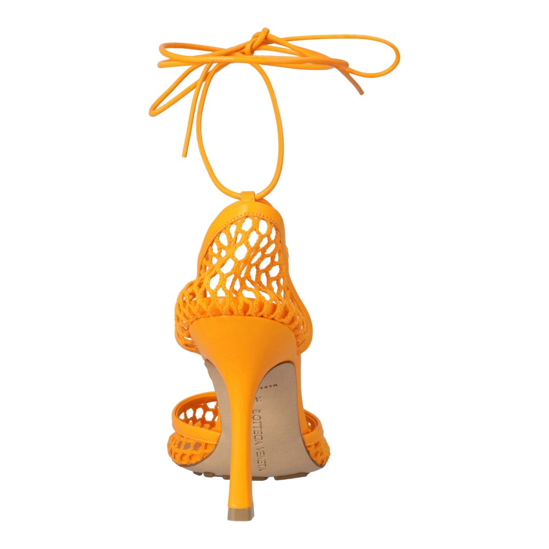 Bottega Veneta Stretch Lace-Up Sandal Orange